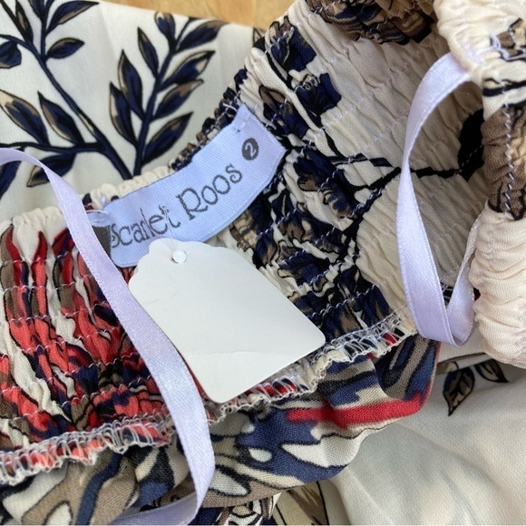 NEW with tags SCARLET ROOS Paris Mini Dress Strapless Tropical Palm Print Medium - Picture 5 of 5